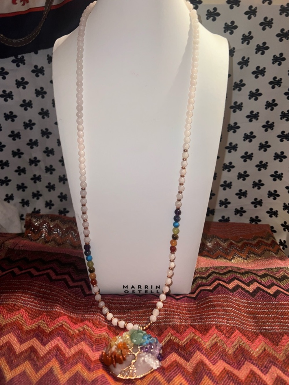 Tree 🌳 at life Pink Beaded Chakra Pendant Necklace
